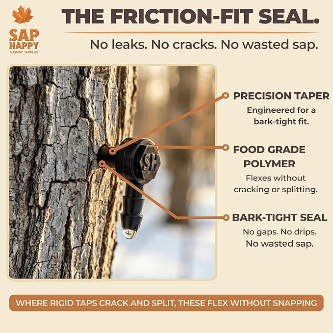 SAP HAPPY Maple Sap Spiles (50 Count) 5/16 Ecolo Taps for Maple Trees Maple Syrup Spile Tree Saver Spouts (50 Count)