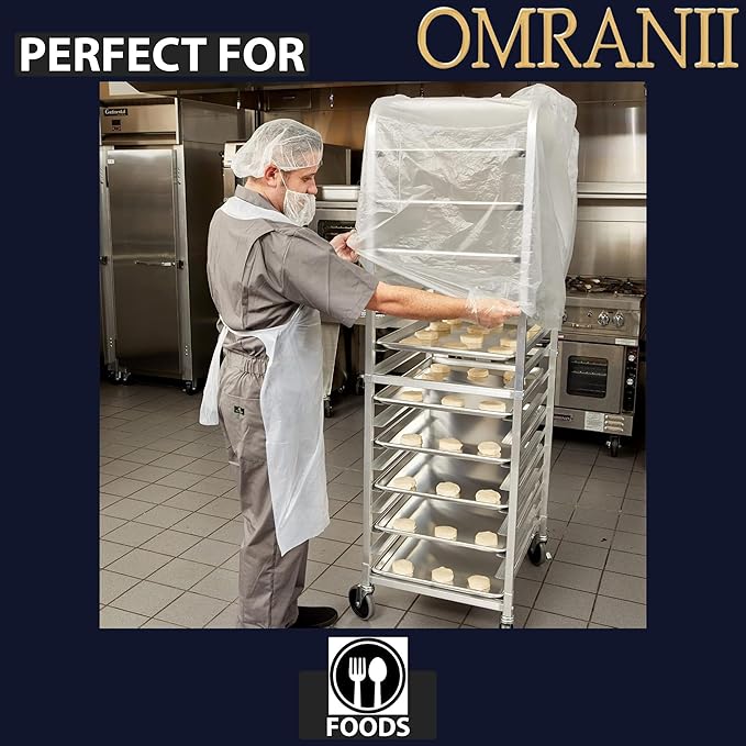 HDPE Bun Pan Rack Cover 0.6Mil 52 X 80 &amp 50 Rolls | Durable Pack &amp Economical High Density Protective Covers for Bakery Racks | Sturdy Easy Storage &amp Improves Baking Quality