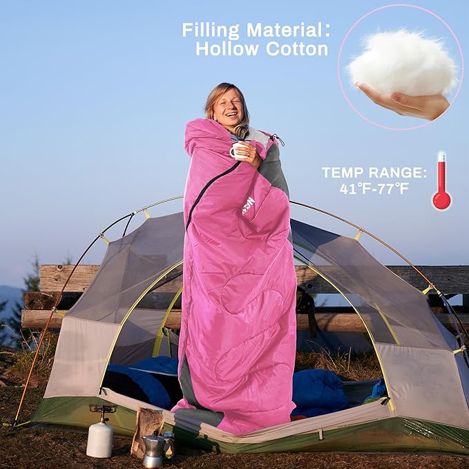 Elevon Double Sleeping Bag 2 Pillows for Adults Queen Size XL Sleeping Bag Waterproof Compact with Compression Sack 2 Person Sleeping Bags Cold Warm Weather- 3 Seasons Backpacking Hiking Travel
