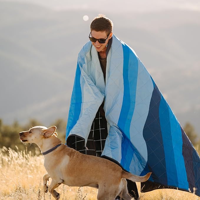 CORE Outdoor Weighted Blanket | Packable Waterproof Picnic Blanket Beach Mat Tent Camping Rug &amp Stadium Blanket | Large Portable 94 x 78 Quilt Design with Built-in Straps and Carry Handle
