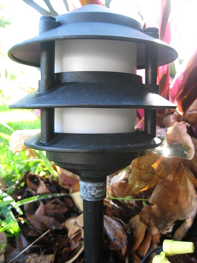 Frosted Plastic Lens Globe for 3 Tier Metal Low Voltage Path Lights compatible replacement with Malibu Landscape Lighting Hampton Bay Paradise Cast Aluminum Pagoda and more. 3 Pack