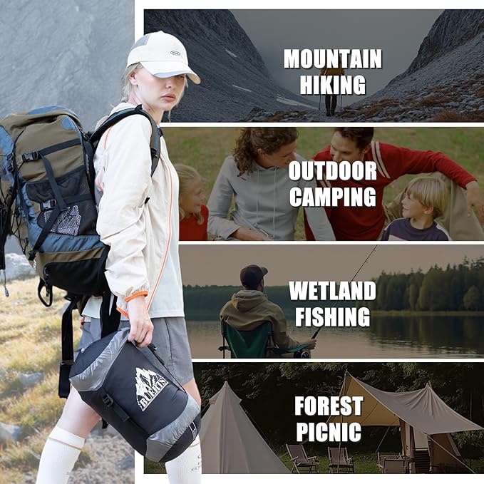 Down Sleeping Bags for Adults Premium 680FP Down Fill Backpacking Sleeping Bag for Cold Weather for Camping Hiking and Traveling Comes with Compression Sack.