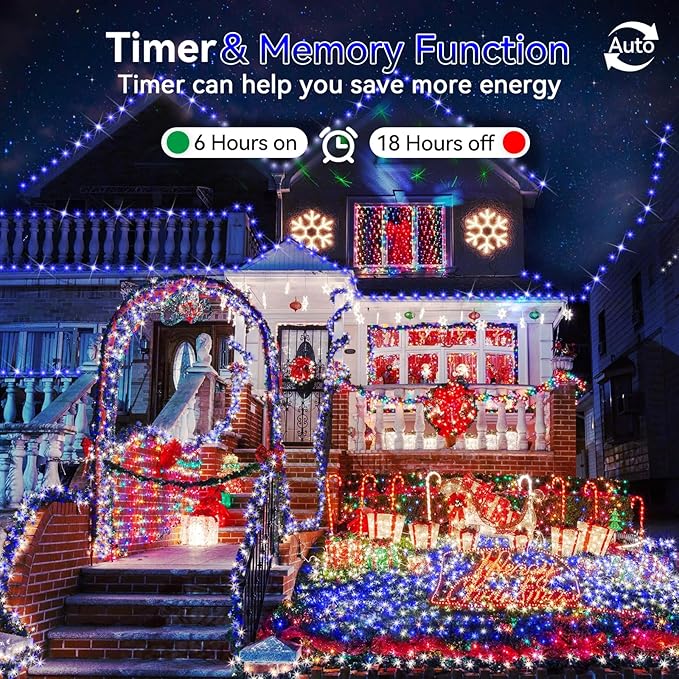 Hezbjiti Christmas String Lights Outdoor 1000 LED 394ft 8 Lighting Modes Christmas Fairy Lights with Remote and Timer for Home Birthday Wedding Party Tree Decorations (1000 LED Blue)