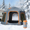 Inflatable Tents for Camping 2/4/6 Person Large Blow Up Tent with Electric Air PumpQuick Set up 12ftx12ftx8ft Big Inflatable Tent for 4 Season Outdoor Family Camping