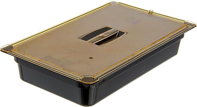 Carlisle FoodService Products 10410U13 High Heat Universal Handled Lid 20.75 x 12.88 x 0.88 Amber For TopNotch Full Size Food Pans (Case of 6)