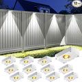 VOLISUN Solar Fence Lights Fence Lights Solar Powered IP65 Waterproof LED 3 Color Temperatures Solar Light for Fence Yard Wall Backyard (12 Pack White)