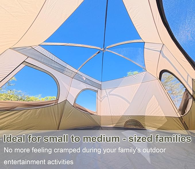 Vidalido Tents8-10 Person Camping Tent with Extended Vestibule2 Room Weather Resistant Family TentsEasy Install Waterproof Outdoor Tent for Camping Hiking