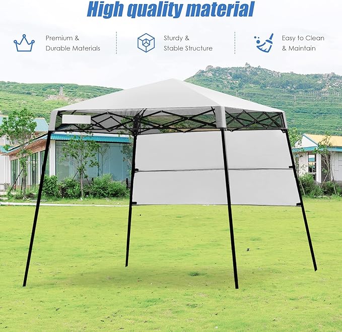 Fireflowery 7’ x 7’ Pop Up Canopy Tent Portable Shelter Canopy w/Backpack Outdoor Instant Canopy Tent Lightweight &amp Compact for Hiking Fishing Camping Picnic (7'x7' Base 6'x6' top)