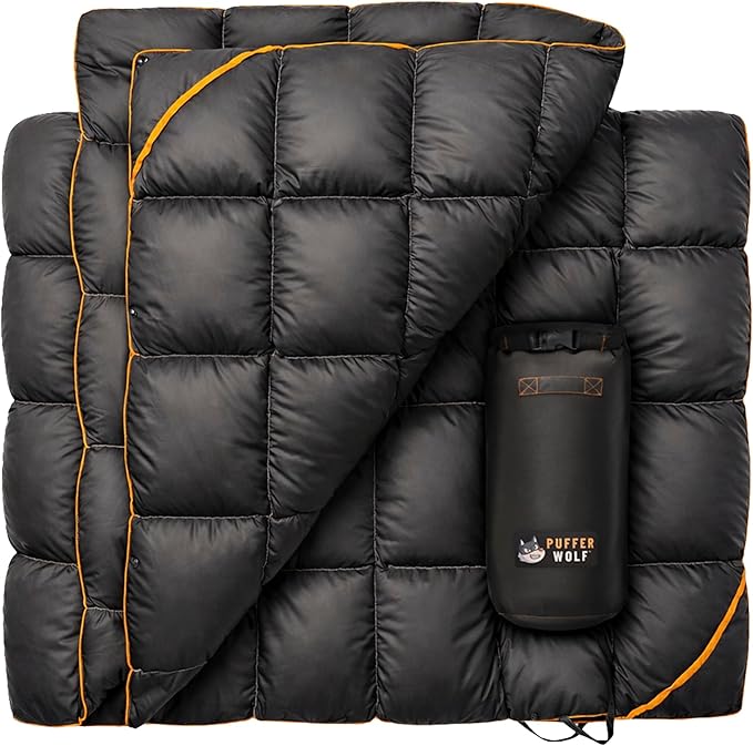 PW700 Extra Large Double Insulated Outdoor Camping Blanket | 2X Puffy Warm Packable Weatherproof Durable and Lightweight | Top Quilt for Hiking Backpacking Stadium Events Picnics