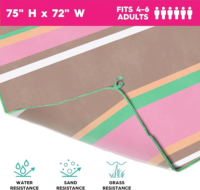Roxy Sand-Free Beach Mat – Large Waterproof Outdoor Picnic Blanket Lightweight Foldable Mat for Beach Camping Park or Travel – Fits 4-6 People Quick-Dry Durable