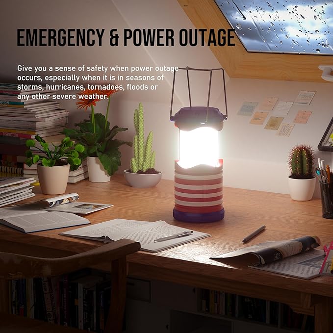 Lichamp LED Camping Lantern 4 Pack Battery Powered Flashlight for Power Outages Portable Collapsible Hanging Light Essential for Home Outdoor Emergency Lamp Survival Kit Gear for Hurricane C2