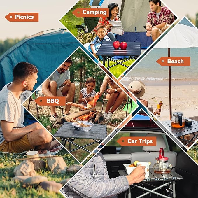 Opliy Folding Camping TablePortable Table for 1-2 Persons -Collapsible Table Lightweight with Carry Bag for Camping Hiking Picnics BBQs Beach Trips &amp Tailgating(16.5 inch).