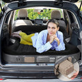 KMZ Inflatable SUV Air Mattress Thickened Flocking with Built-in Pump Self-Inflating Portable Sleeping Travel Bed Pad for SUV Truck Fast Inflation and Deflation (Black)