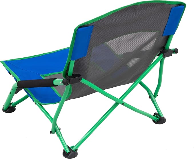 ALPS Mountaineering Rendezvous Low Camping Chairs for Adults with Arms Cool Mesh Center Powder Coated Steel Frame Compact Folding Design and Carry Bag