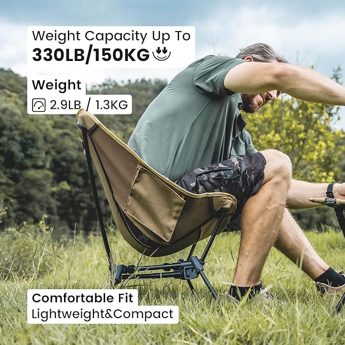 ONETIGRIS 2 Pack Tigerblade Camping Chair Lightweight Folding Backpacking Hiking Compact Portable 330 lbs Capacity