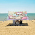 Bolaz Beach Canopy Tent Sun Shade9'×10.5' Large Family Beach Shade UPF50+- Outdoor Shade for Camping Trips FishingCute Sloth with Coffee