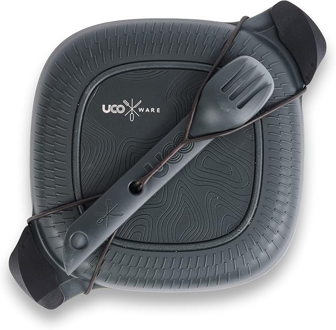 UCO Recycled ECO 5-Piece Camping Mess Kit with Bowl Plate Switch Spork Utensil Set