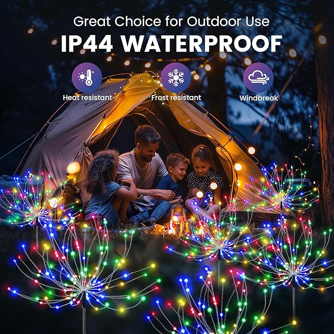 Garden Decor Solar Lights Outdoor120LED Waterproof Colorful Solar Fairy Garden Lights for Outdoor DecorationYard Patio PorchFlower PotPathwayChristmas (6Pack)
