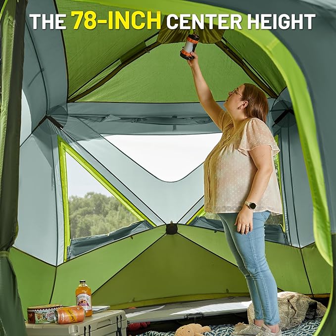 TIMBER RIDGE 4-6 Person Instant Pop Up Hub Tent Easy 60 Second Setup Weather Resistant Portable Camping Family Tent Cabin Tent with Rain Fly and Carry Bag for Outdoor Travel