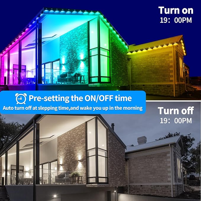 100ft Permanent Outdoor LightRGB Eaves Lights with App Control RemoteDIY IP67 Waterproof Under Eave LightingOutside led Lights for ChristmasGardenHouse Decorations