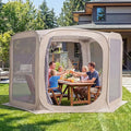 Porayhut Pop up Screen House Tent Sun Shelter with Breathable Mesh DoorsPortable Camping Tent with Detachable Waterproof Floor10x10FT Screen Canopy Outdoor for Family Friends Party