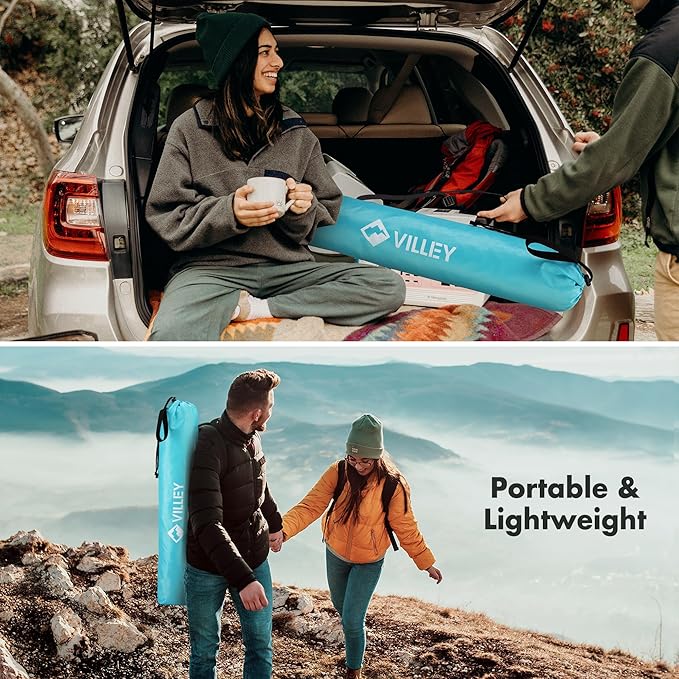 VILLEY Folding Camping Table Lightweight Portable Beach Table with 2 Cup Holders &amp Carry Bag for Camping Beach Fishing Travel and Outdoor Activities (Small)