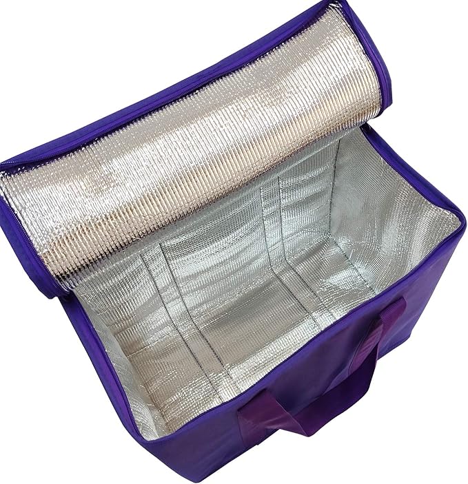 Yalin Set of 2 Large Insulated Collapsible Cooler Bags with Durable Dual Zipper ClosureReusable Grocery Shopping Bags Keep Food Hot or ColdIdeal for InstacartGrocery Transport