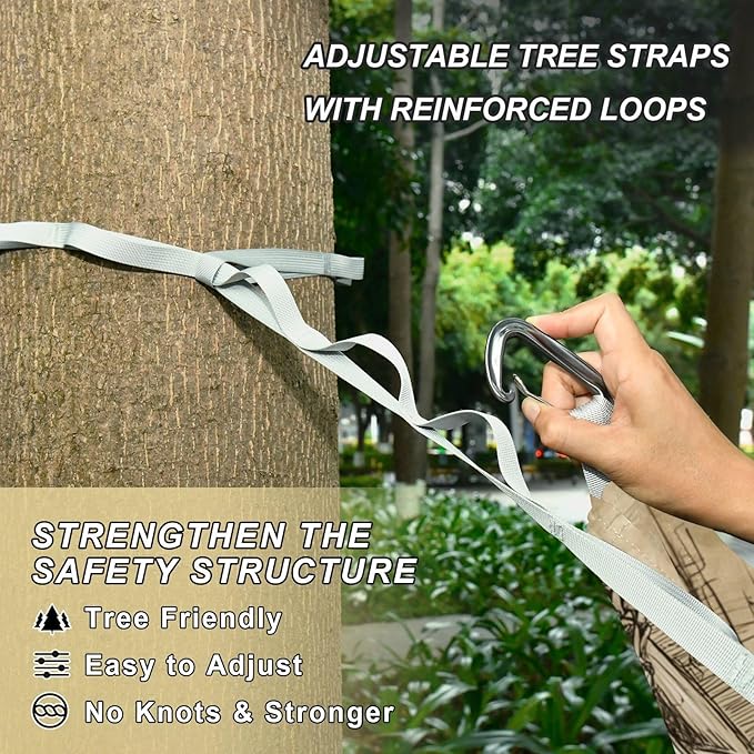 OTVEE Camping Hammock Enjoy Wine in Bathtub Portable Hammocks 500lb Upgraded Thickened Durable Single Hammocks with Tree Straps &amp Travel Bag for Camping Outdoor Indoor Patio Backyard