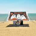 ALAZA Halloween Pumpkin Ghosts Beach Tent Sun Shelter UPF50+ Protection Beach Shade Canopy w/ 4 Sandbags for Outdoor Camping Fishing Backyard Fun Picnic 10x9 ft
