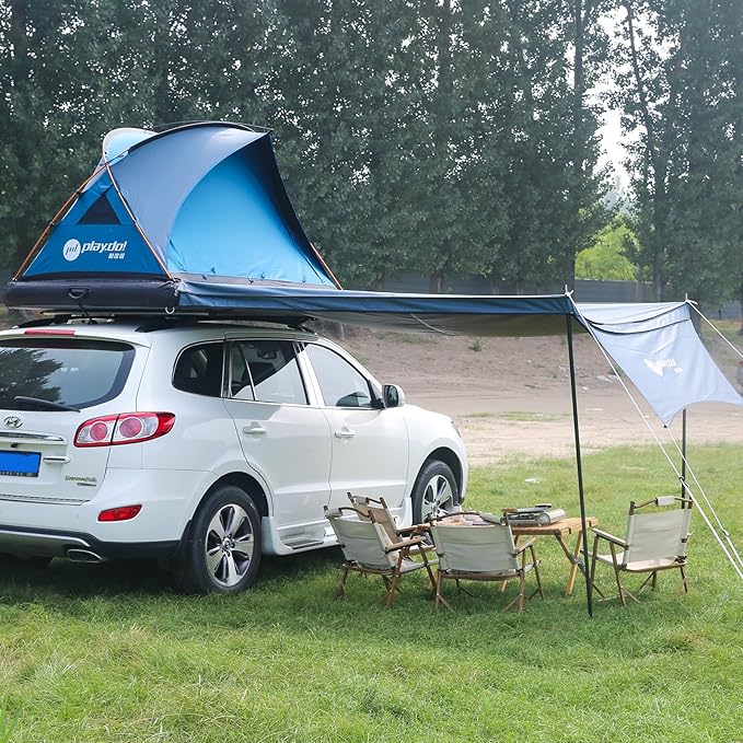 2 Person Inflatable Car Roof Top Tents with Pump and Awning4 Season Camping Dome Roof Top Tent Camping Tent for SUV Truck and Universal CarEasy Setup