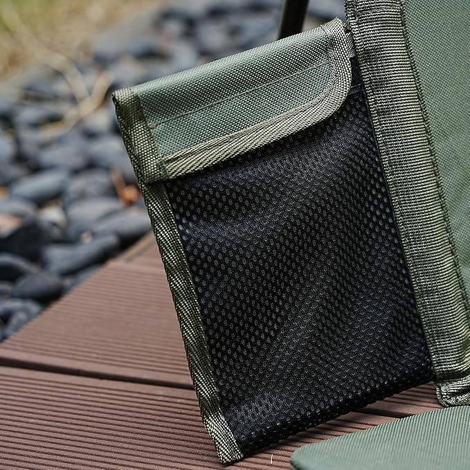 Extra large folding camping backrest with cup holderLightweight portable outdoor large chair for beach park lawn and travelAluminum frame comfortable &amp durable lazy backrest (Olive Green)