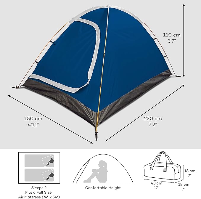 Two Person Tent - Waterproof &amp Windproof 4 Season Tents for Camping Backpacking &amp Hiking - Durable &amp Easy to Set-up - Good for 1 or 2 Person Camping Tent