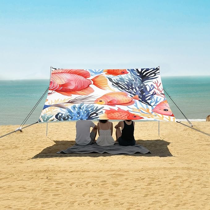 FishCamping Sun Shelters 9.2 x 10.5 FT Beach Canopy Tent Sun Shade with Carrying Bag for Camping Trips Fishing Backyard Fun or Picnics 21340072