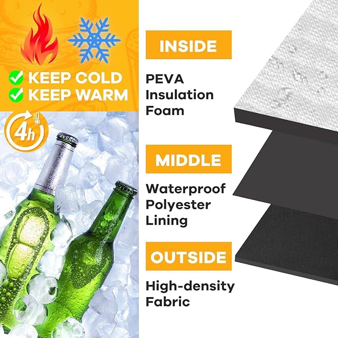 Insulated Pizza Backpack Extendable Compartment Warm Coating for Food Transport