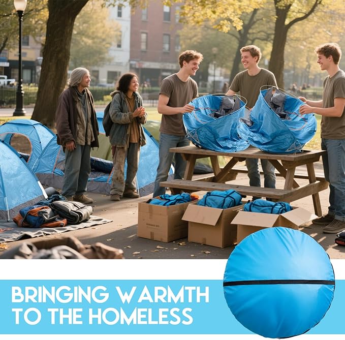 Camping Tents for Homeless Bulk 2 Person Homeless Backpacking Supplies Pop up Adult Waterproof Instant Easy Setup Tent for Hiking Outdoor Travel Camping Donation