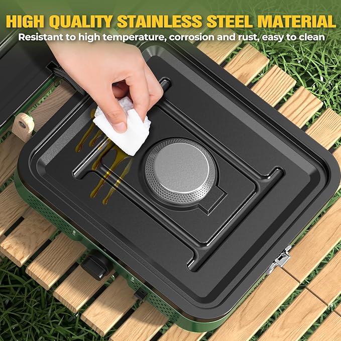 2 Burner Camping Stove 20000 BTU Propane Camp Stove Portable Folding Gas Travel Stove Camping Essentials Gears Includes GrillCarrying Bag Adjustable Burners &amp Piezo Ignition for TailgatingBBQ