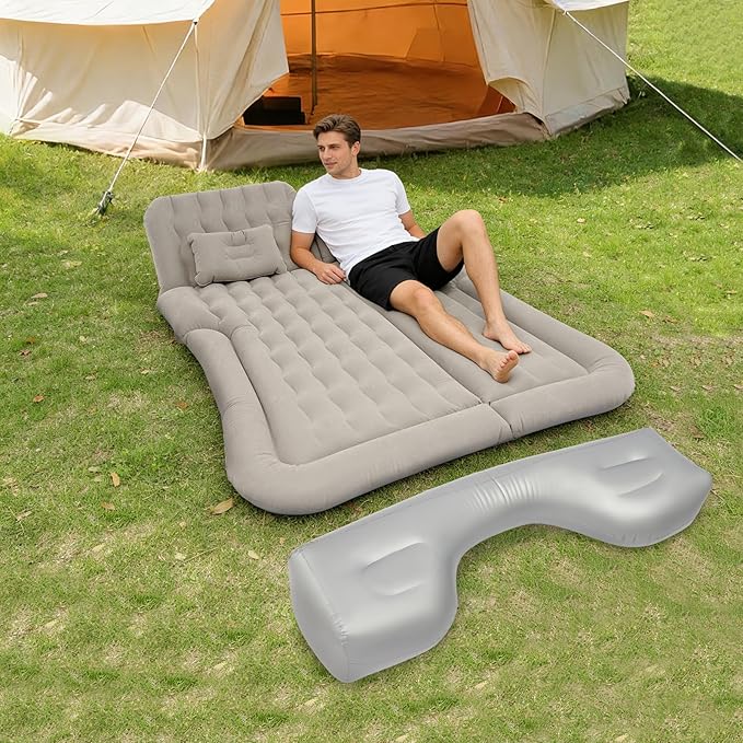 Inflatable Bed Mattress Car Truck SUV Back Seat Sleeping Beds W/Air Pump Set