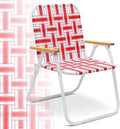 Sekey Camping Chair Beach Chair for Adults with Highback Folding Lawn Chair with Webbed Airflow Mesh Patio Chair with Rust-Proof Coating Webbed Lawn Chair for Outdoor Fishing Backyard Red