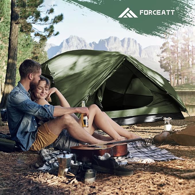 Forceatt Tent for 2 and 3 Person is Waterproof and Windproof Camping Tent for 3 to 4 SeasonsLightweight Aluminum Pole Backpacking Tent Can be Set Up QuicklyGreat for Hiking