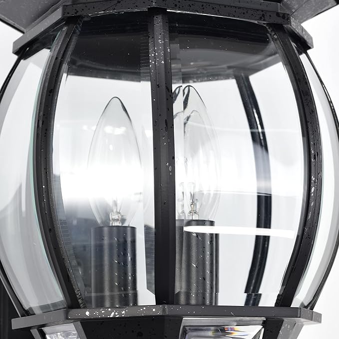 Nuvo Lighting 60/890 Traditional Three Light Outdoor Wall Mount from Central Park Collection in Black Finish