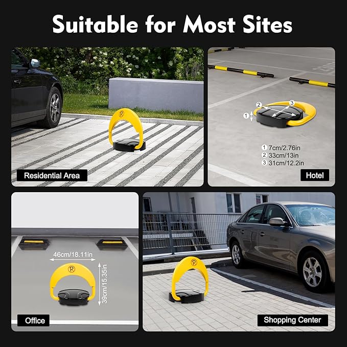 Remote Parking Lock Automatic Parking Space Lock 65.6FT Private Car Parking Latch Auto Space Stall Barrier- Car Park Driveway Guard Saver Automatic Barrier(Battery Not Included)