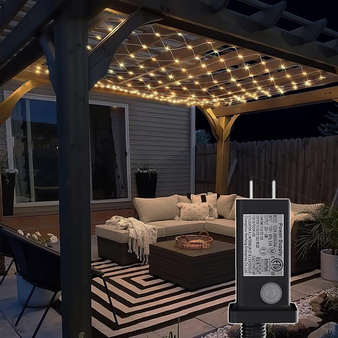 Eueasy LED Lights Outdoor Fairy Lights Chandelier - 360L Gazebo Net Lights with 8 Lighting Modes 12×12 FT Chandelier for PergolasWedding Bush Christmas