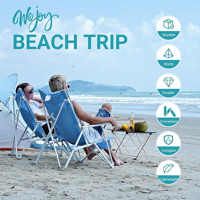 #WEJOY Oversized Heavy Duty Beach ChairFolding High Back Portable Camping Lawn Chairs for Adults with ArmrestHeadrestPocket for Outdoor Camp Festival Sand Concert Travel Picnic BBQ Sport265 LBS