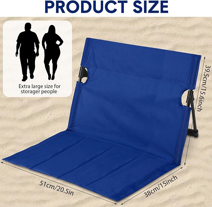 Jetec Foldable Floor Backrest Chair Portable Camping Chair with Storage Bag Light Weight Lazy Seat for Indoor Outdoor Bed Ground Park Lawn Concerts Beach Hiking