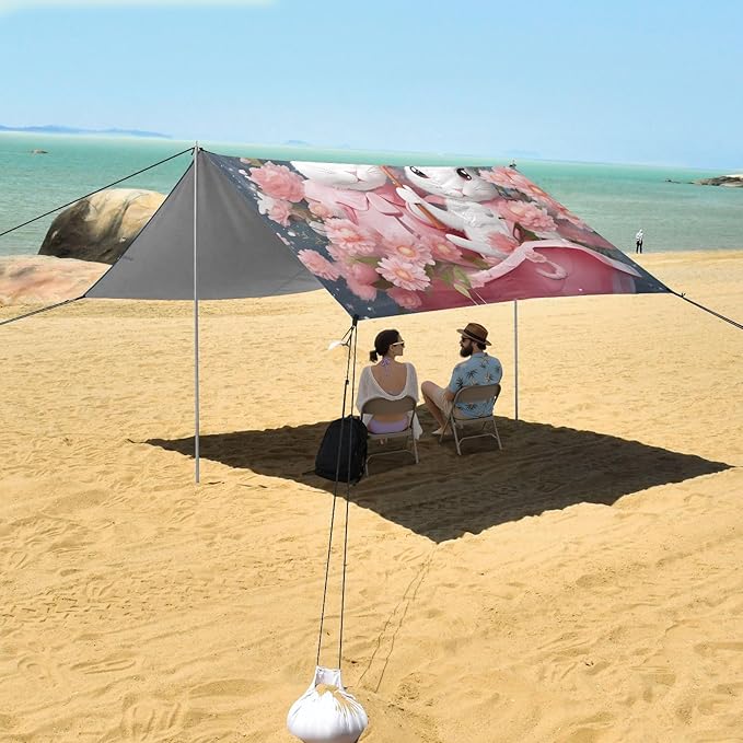 Easter Bunny Rabbit EggsCamping Sun Shelters 9.2 x 10.5 FT Beach Canopy Tent Sun Shade with Carrying Bag for Camping Trips Fishing Backyard Fun or Picnics 21340381