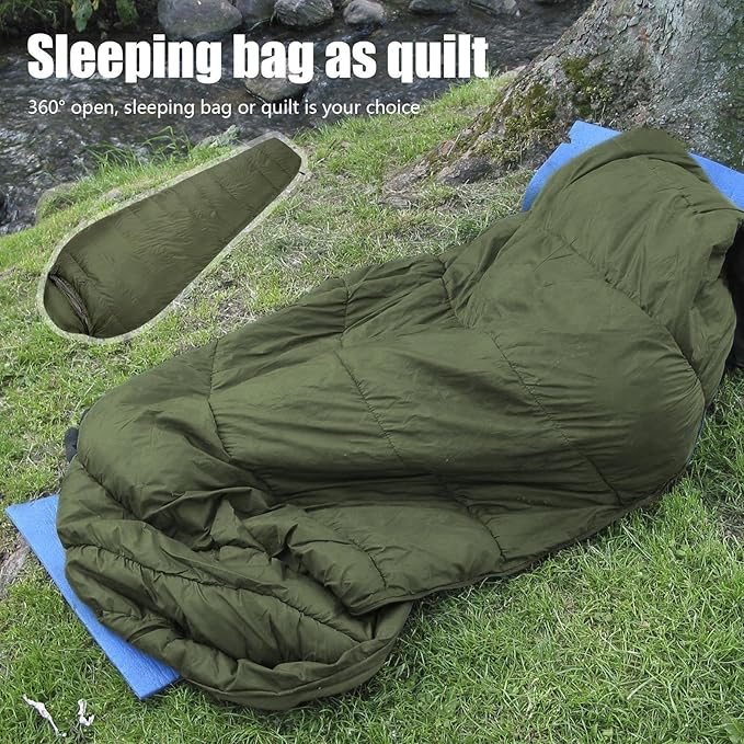 Winter Camping Cocoonn - Down Filled Thermal Sack Adult Outdoor Bedroll Lightweight Insulated Rest Gear Waterproof Cold Climate Slumber System Backpacking Overnight Warmth Solution | for Hiking