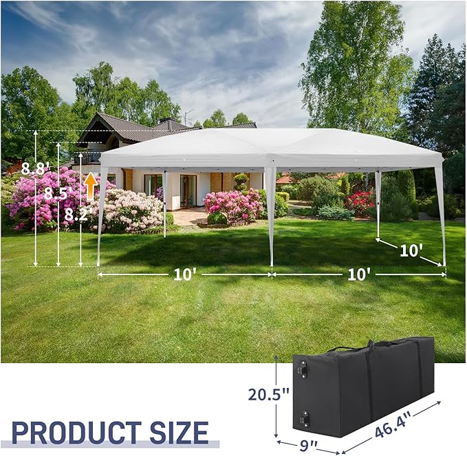 3 x 6m Two Windows Practical Waterproof Folding Tent White