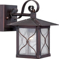 Nuvo Lighting 60/5611 Vega Small One Light Wall Lantern 60-watt A19 Outdoor Porch and Patio Lighting with Clear Seeded Glass Classic Bronze