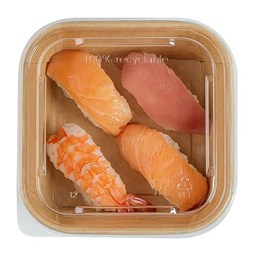 Restaurantware LIDS ONLY: Matsuri Vision 5.4 x 5.4 x 0.7 Inch Lids For Sushi Containers 100 Airtight Lids - Containers Sold Separately No-Fog Design Clear Plastic Lids For Sushi Boxes