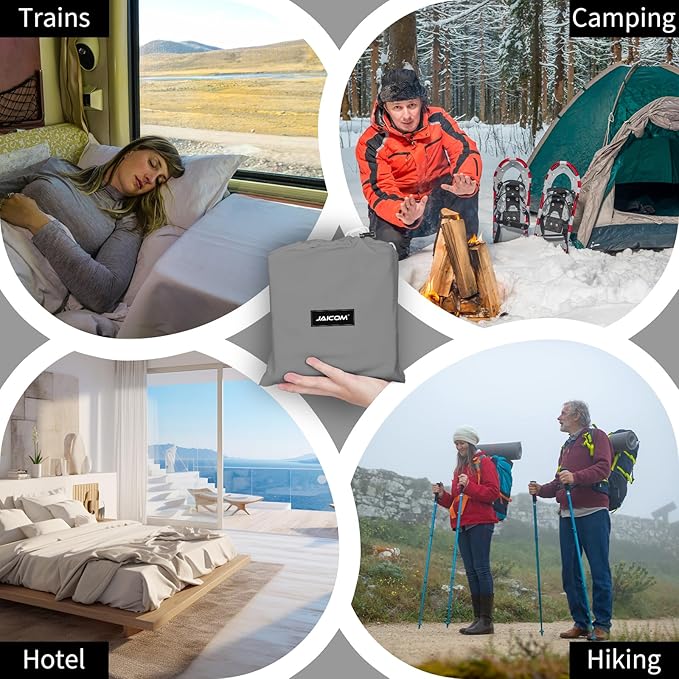 Sleeping Bag Liner - Travel Sheets for Hotel Portable &amp Comfortable &amp Quick-Drying Adult Sleep Sack for Camping Business Trips Traveling Hostel